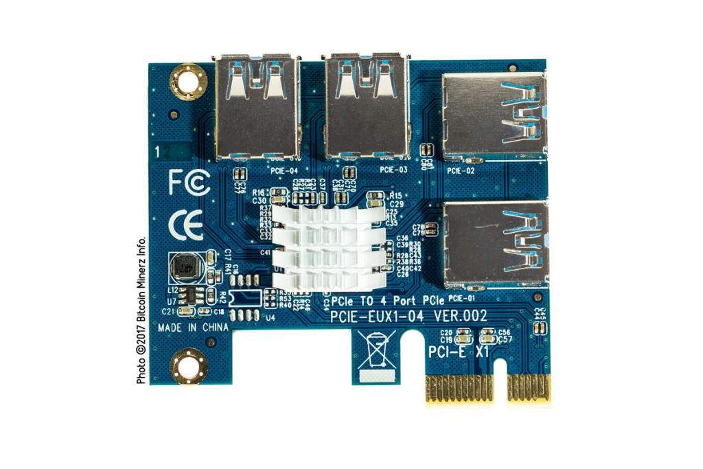 1 X 4 Slots PCI-E 1 to 4 PCI Express 16X Slot External Riser Card Adapter Board