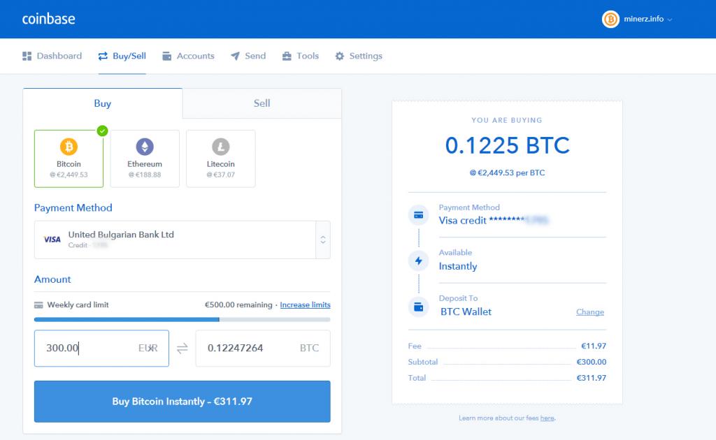 how much bitcoin on coinbase