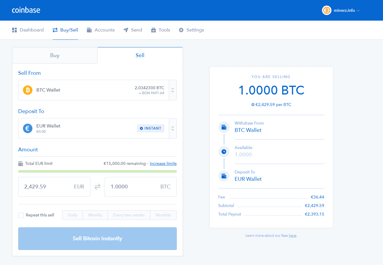 buying and selling bitcoin on coinbase